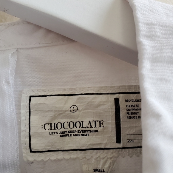 Chocoolate shirt with sweater front with stripes pattern Small size - Picture 5 of 7